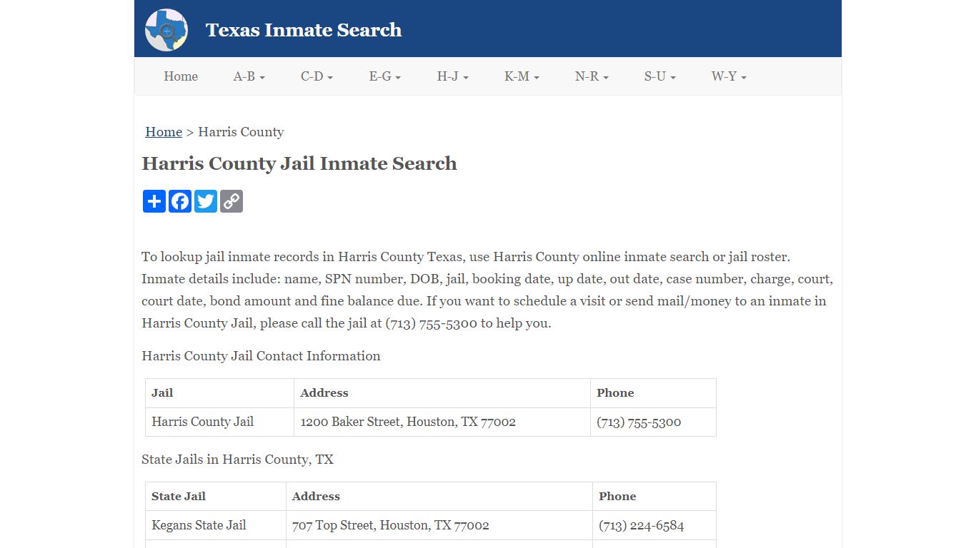 Harris County Jail Inmate Search